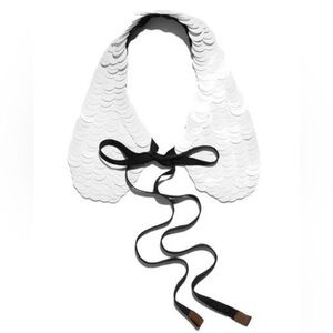 Marni White sequin Collar with Black Accents